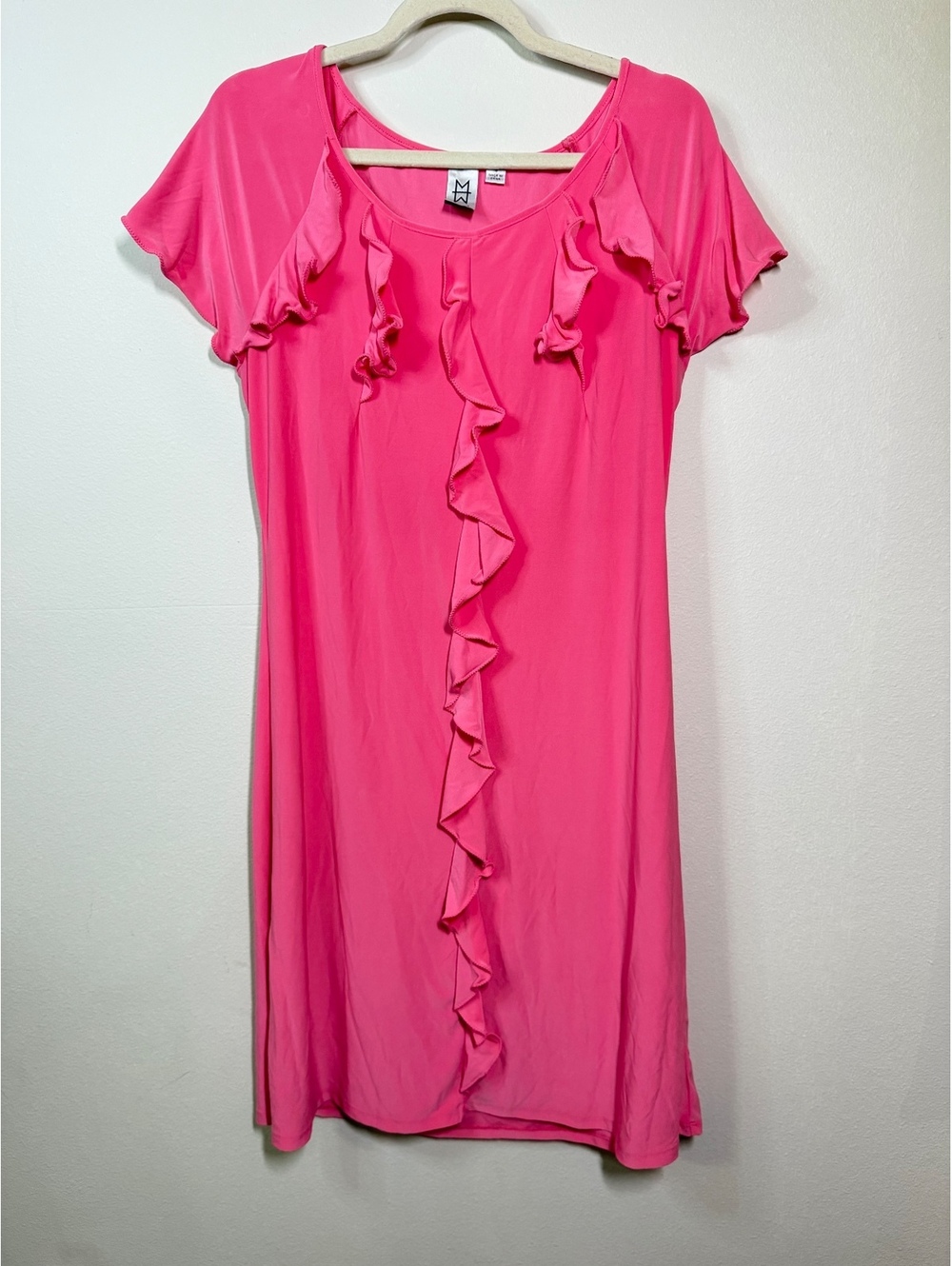 Marc bouwer pink Ruffle midi Dress Size S